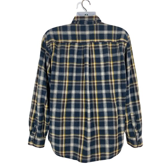St. John's Bay Mens Flannel Shirt Blue Plaid Button-Down Long Sleeve Size XL - Picture 3 of 9